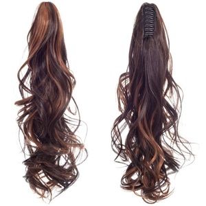 18 in Brown Curly Ponytail Hair Extension